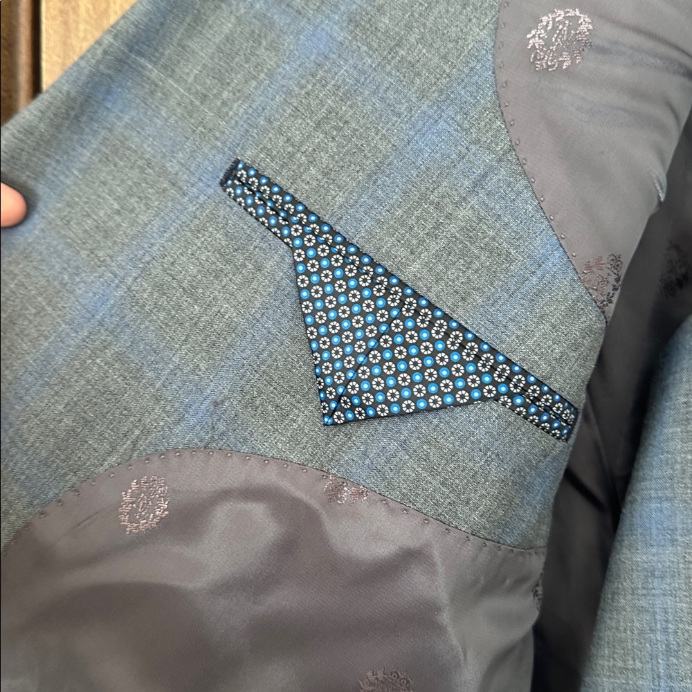 Lauren by Ralph Lauren Slate Blue Plaid Three-Piece Suit - Picture 5 of 12